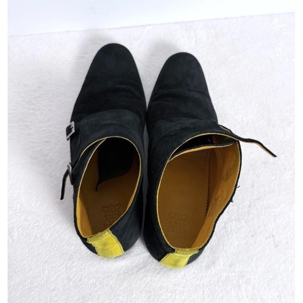 Undandy Black Suede Double Monk Strap Chukka Boots Size 43 Men's Dress Boots